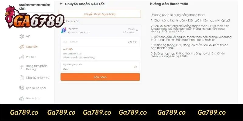Các câu hỏi thường gặp về nạp tiền GA6789