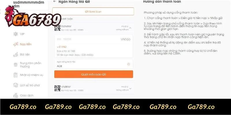 Hướng dẫn nạp tiền bằng cách quét mã QR