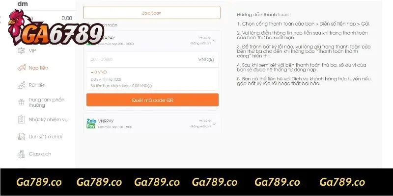 Hướng dẫn quét ZaloPay/MomoPay/ViettelPay để nạp tiền