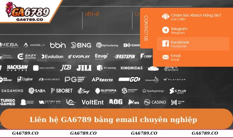 Liên hệ GA6789 bằng email chuyên nghiệp