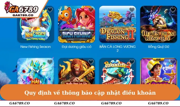 Quy định về thông báo cập nhật điều khoản