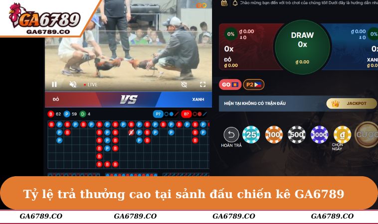 Tỷ lệ trả thưởng cao tại sảnh đấu chiến kê GA6789